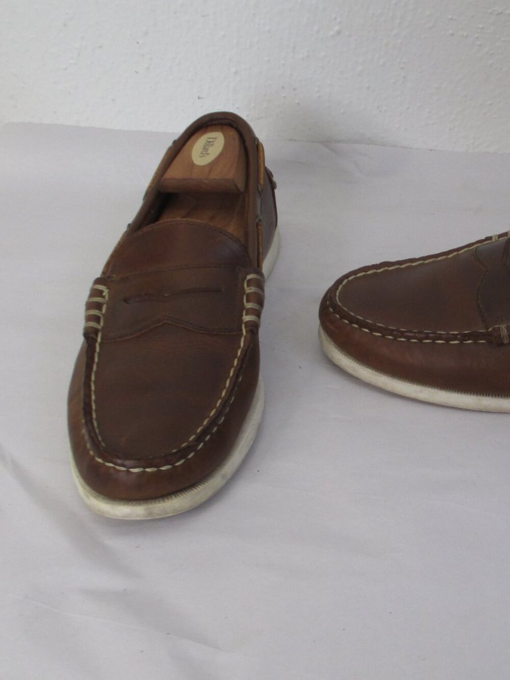 Allen Edmonds Kirkwood Boat Shoes Penny Loafers Brown Leather Slip On Size 9D - Picture 2 of 8